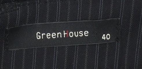 GreenHouse Women's Black Pinstripe Straight Leg Trousers Size 12