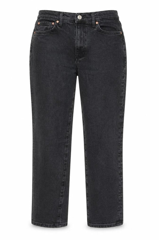 MNG Women's Black Straight Jeans Size 10 Slim Fit High Rise