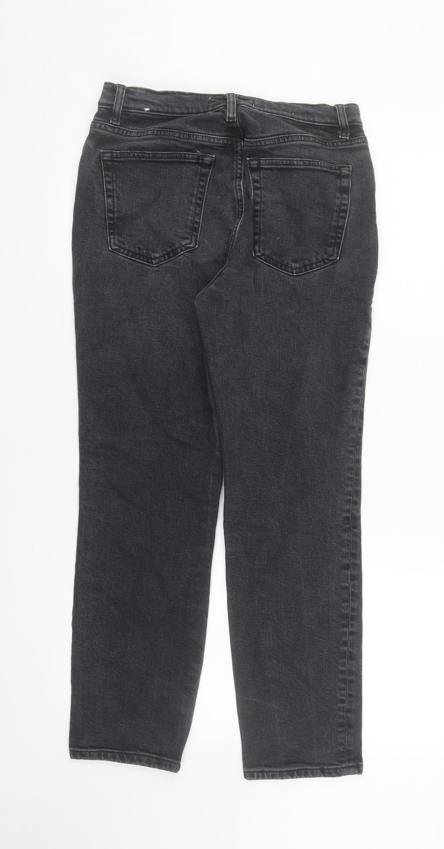 MNG Women's Black Straight Jeans Size 10 Slim Fit High Rise