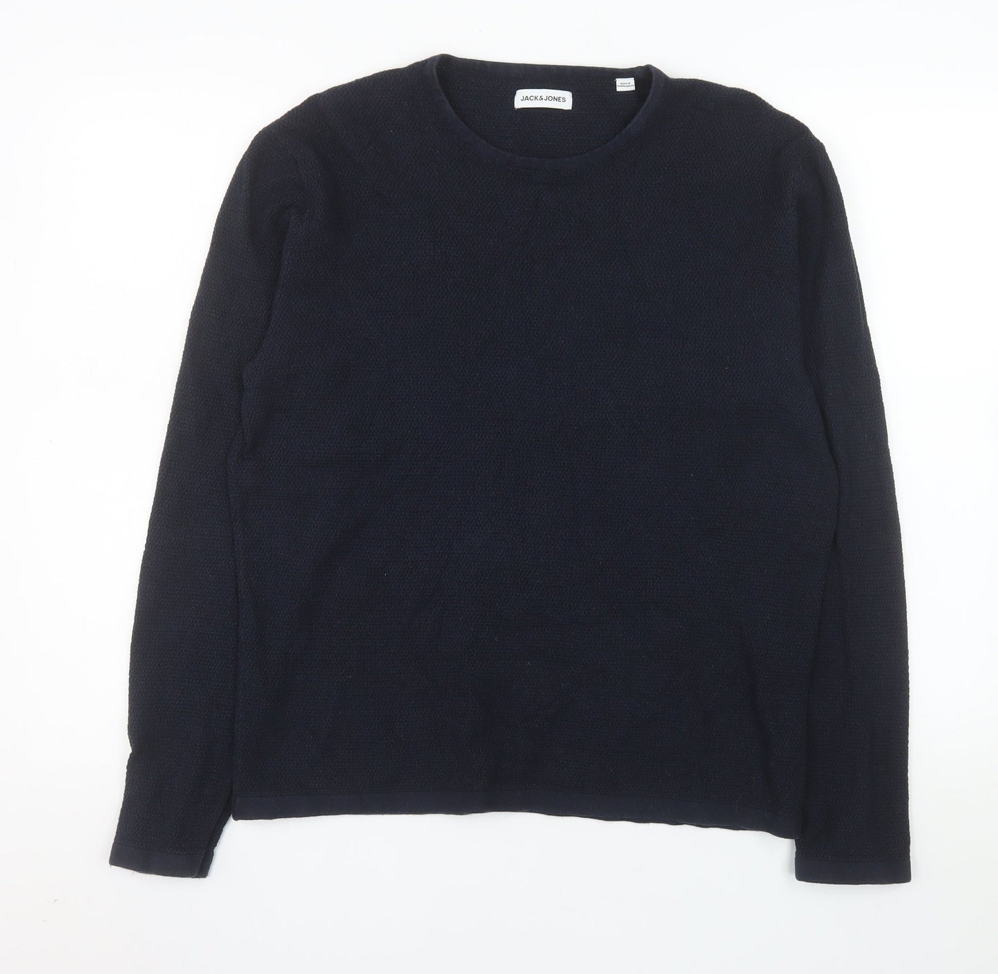 Jack & Jones Men's Blue Knit Pullover Sweatshirt Size M