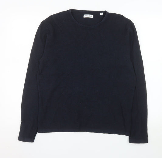 Jack & Jones Men's Blue Knit Pullover Sweatshirt Size M