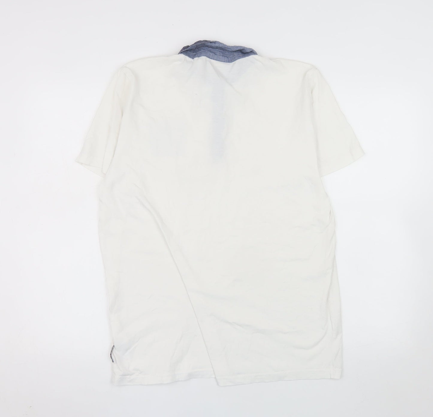 Lee Cooper Men's White Cotton Short Sleeve Polo Shirt M