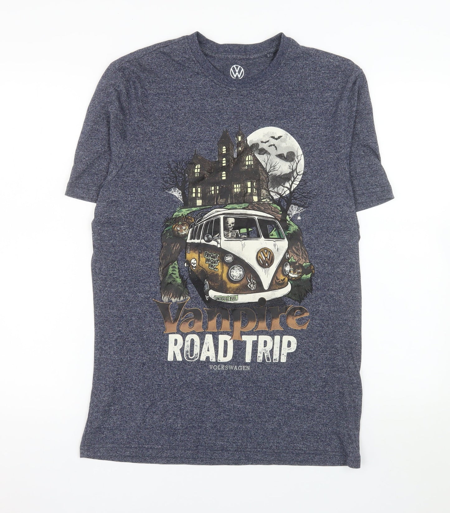 Volkswagen Men's Blue Vampire Road Trip Graphic T-Shirt Size S