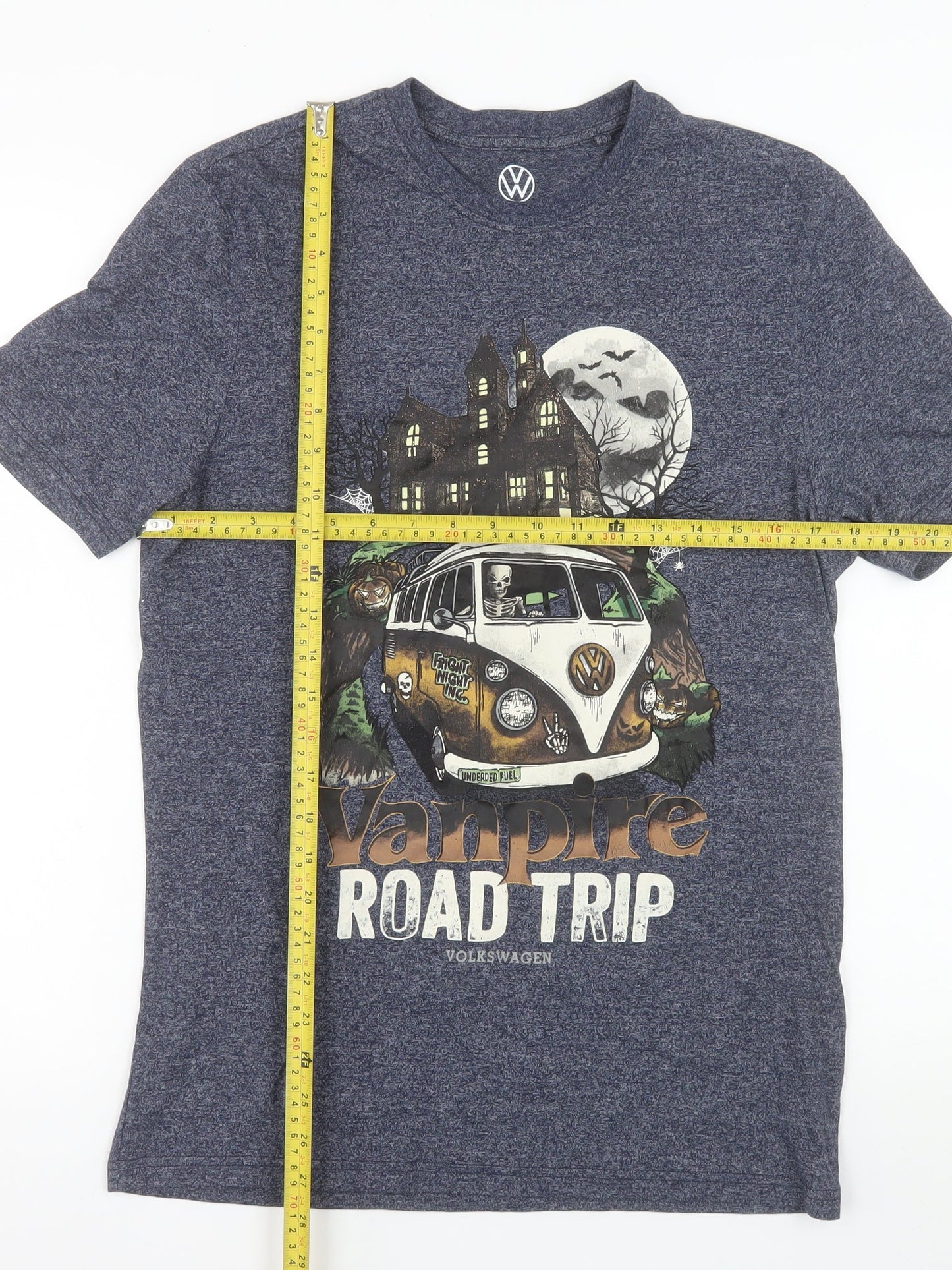 Volkswagen Men's Blue Vampire Road Trip Graphic T-Shirt Size S