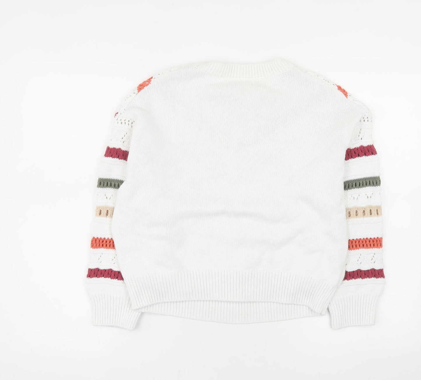 Gallery Women's Multicoloured Striped Knit Crew Neck Jumper XS