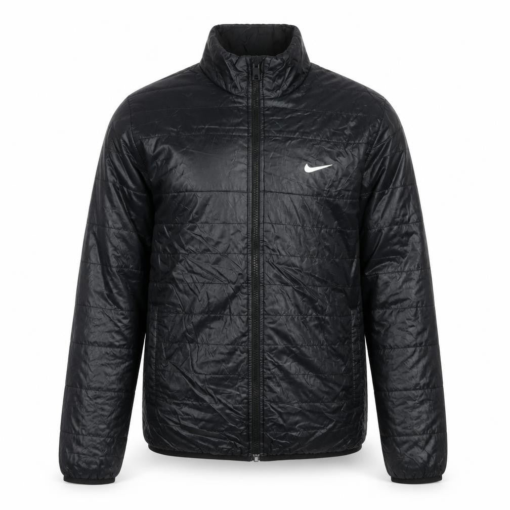 Nike Men's Black M Puffer Jacket Polyester Full Zip Windproof
