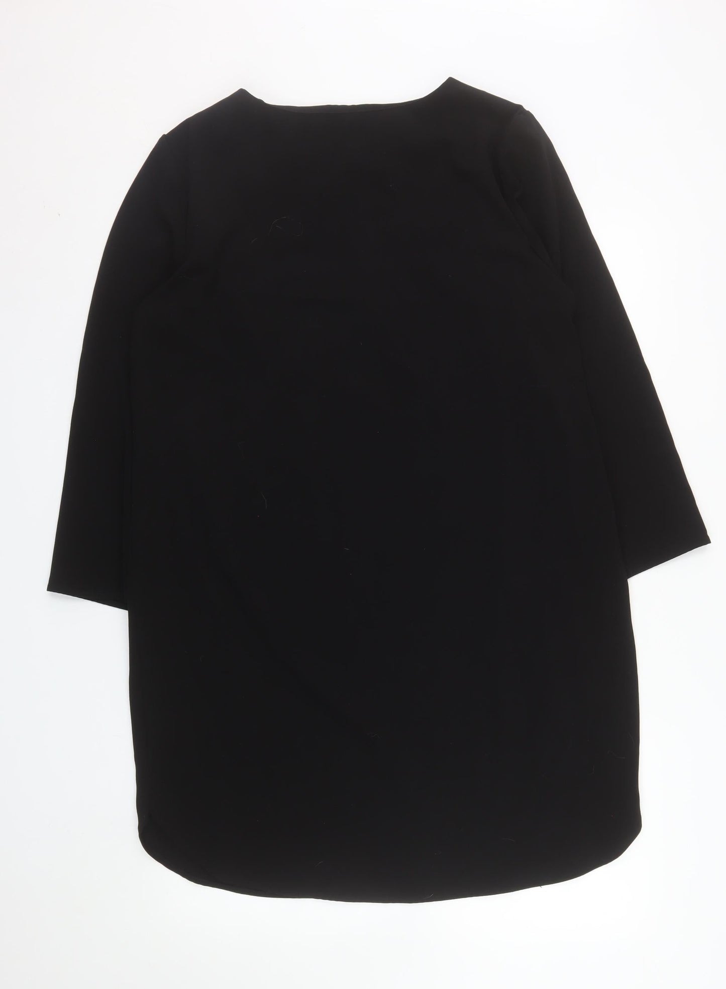 Hush Women Black Size 16 Shift Lace Up Knee Length Dress