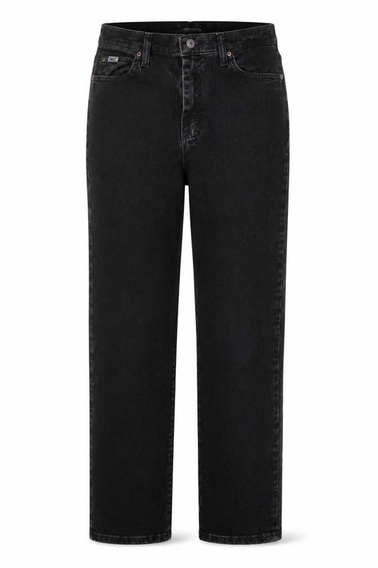 Lee Womens Black Relaxed Straight Leg Jeans Size 8 Long
