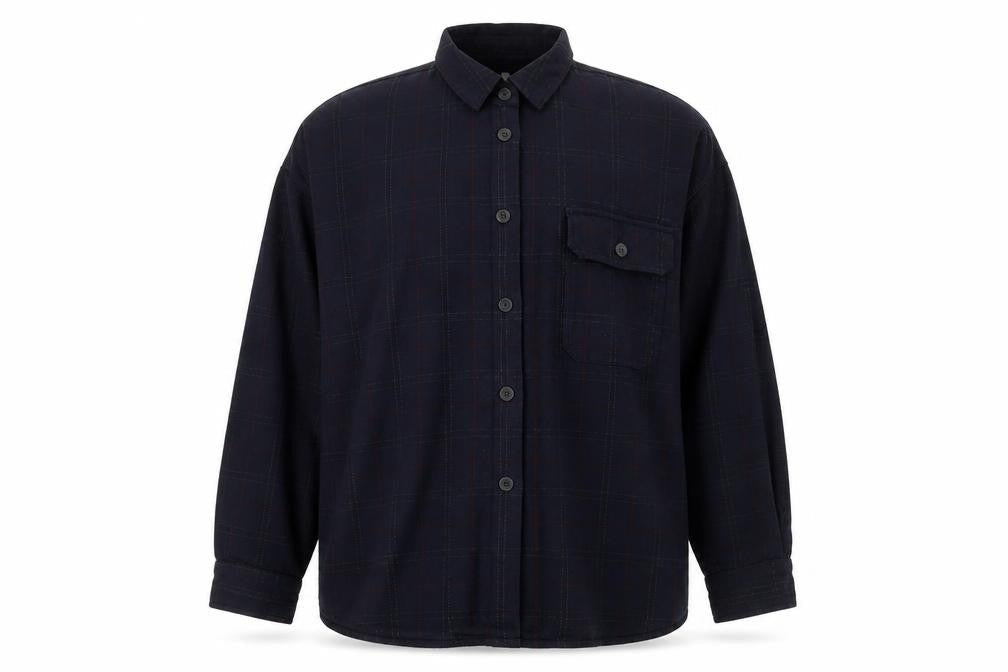 Uniqlo Men's Blue Checked Cotton Flannel Long Sleeve Shirt Size L