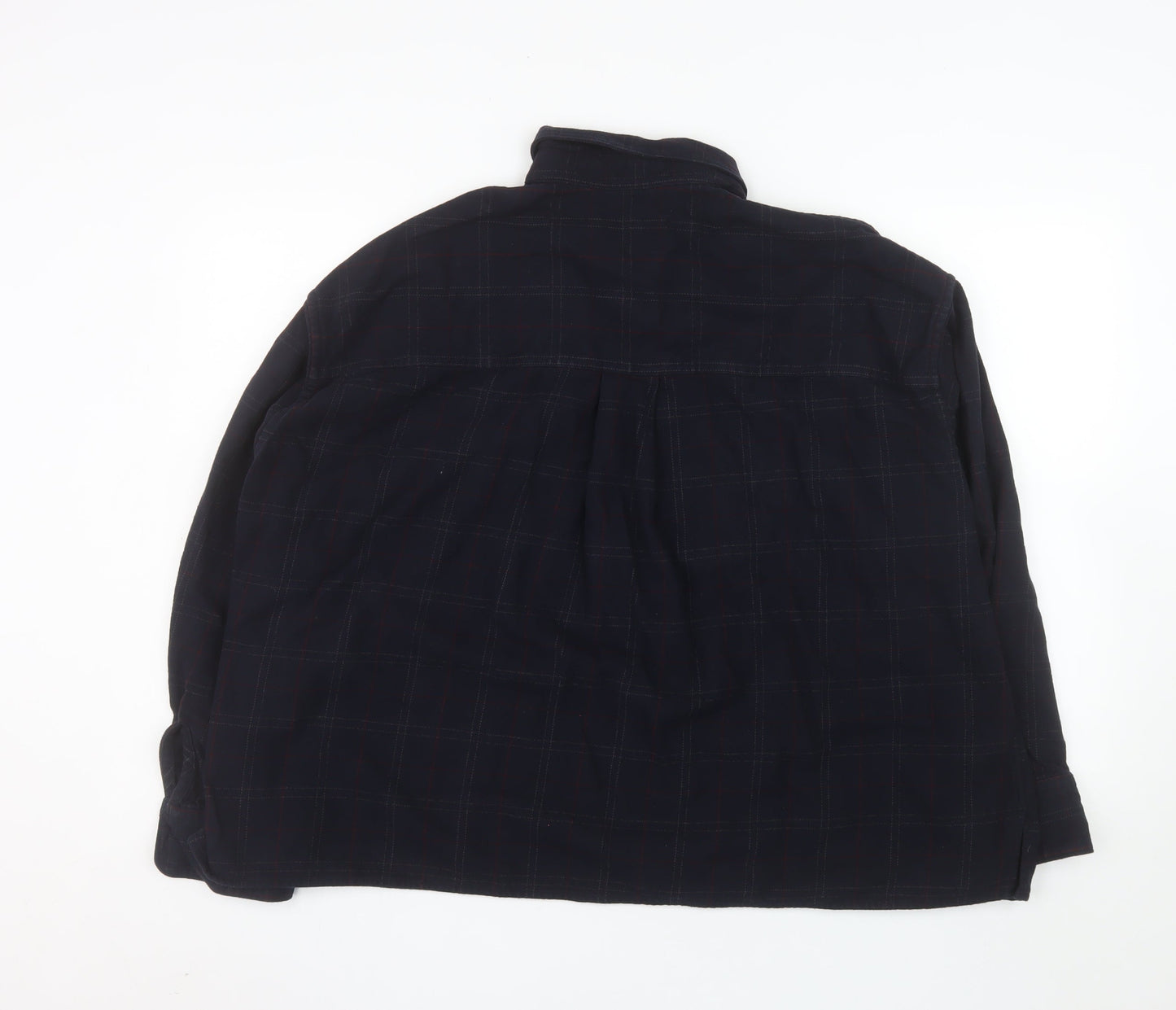 Uniqlo Men's Blue Checked Cotton Flannel Long Sleeve Shirt Size L
