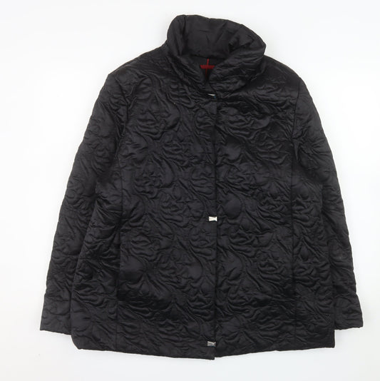Steilmann Women's Black Quilted Mid-Length Coat Size 14
