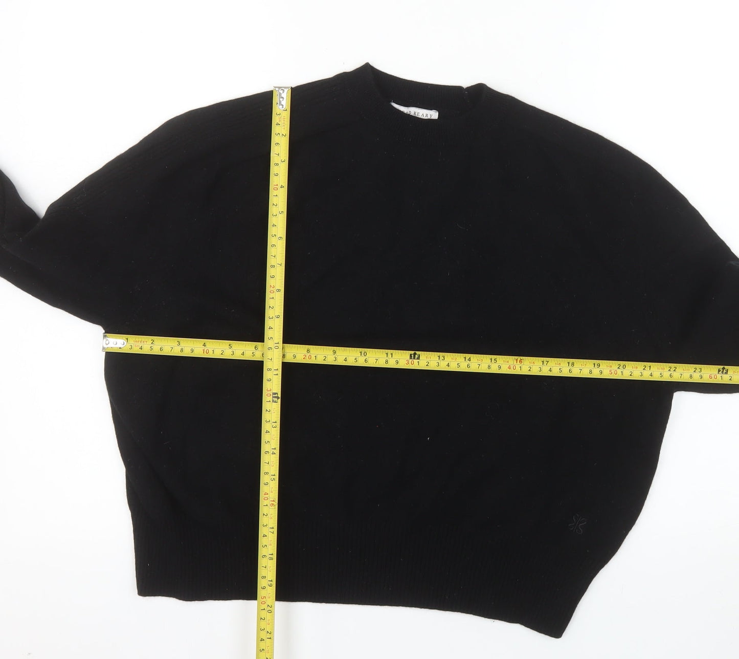 Sinead Keary Womens Black Wool Cashmere Crew Neck Jumper Size S