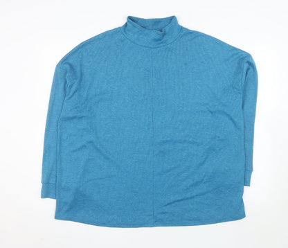 Additional front view of Dunnes Women’s Blue Mock Neck Long Sleeve jumper XL