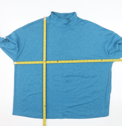 Back view of Dunnes Women’s Blue Mock Neck Long Sleeve jumper XL