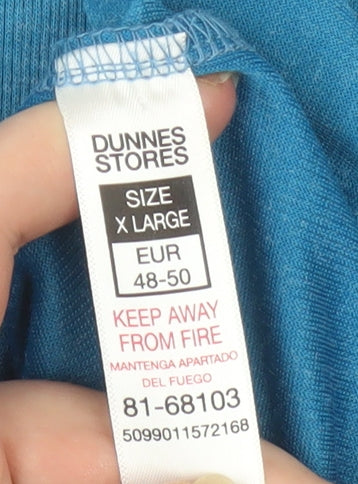 Brand and care label for Dunnes Women’s Blue Mock Neck Long Sleeve jumper XL