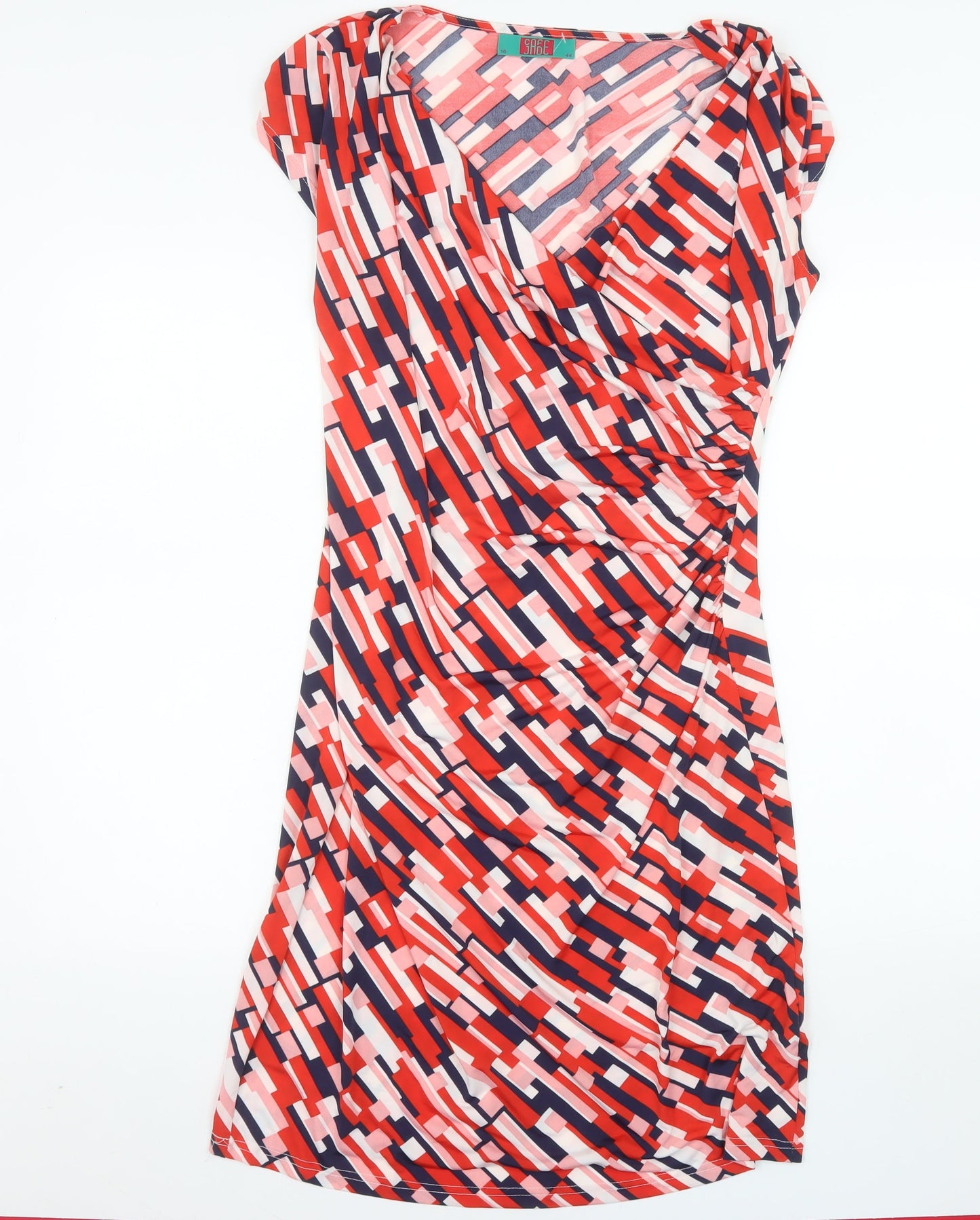 Safe Jade Women’s Multicoloured Size 16 V-Neck Wrap Dress