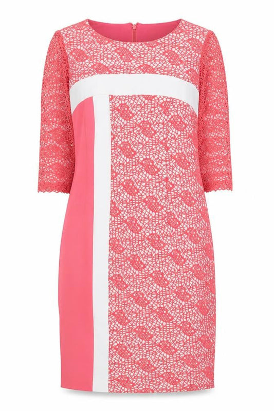 Moncho Heredia Women’s Pink Lace Sheath Dress Size 12 Formal Wedding
