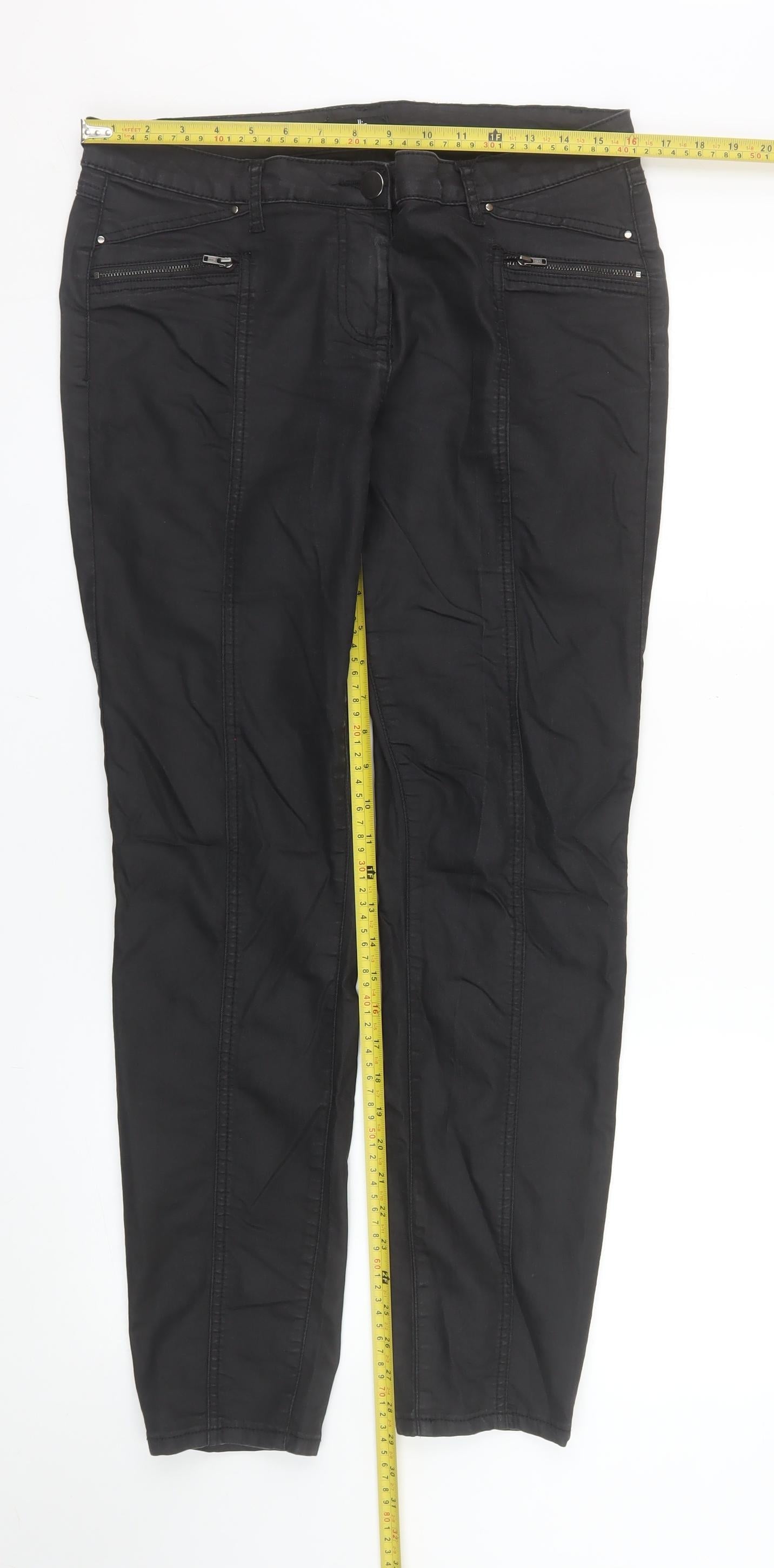 Wallis Womens Black Slim Fit Stretch Trousers UK 14