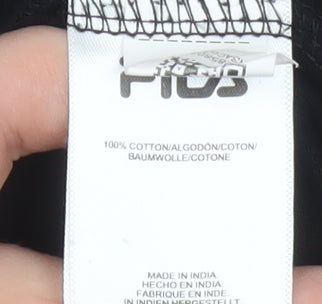 FILA Womens Black Long Sleeve Crew Neck Cotton T-Shirt Size S