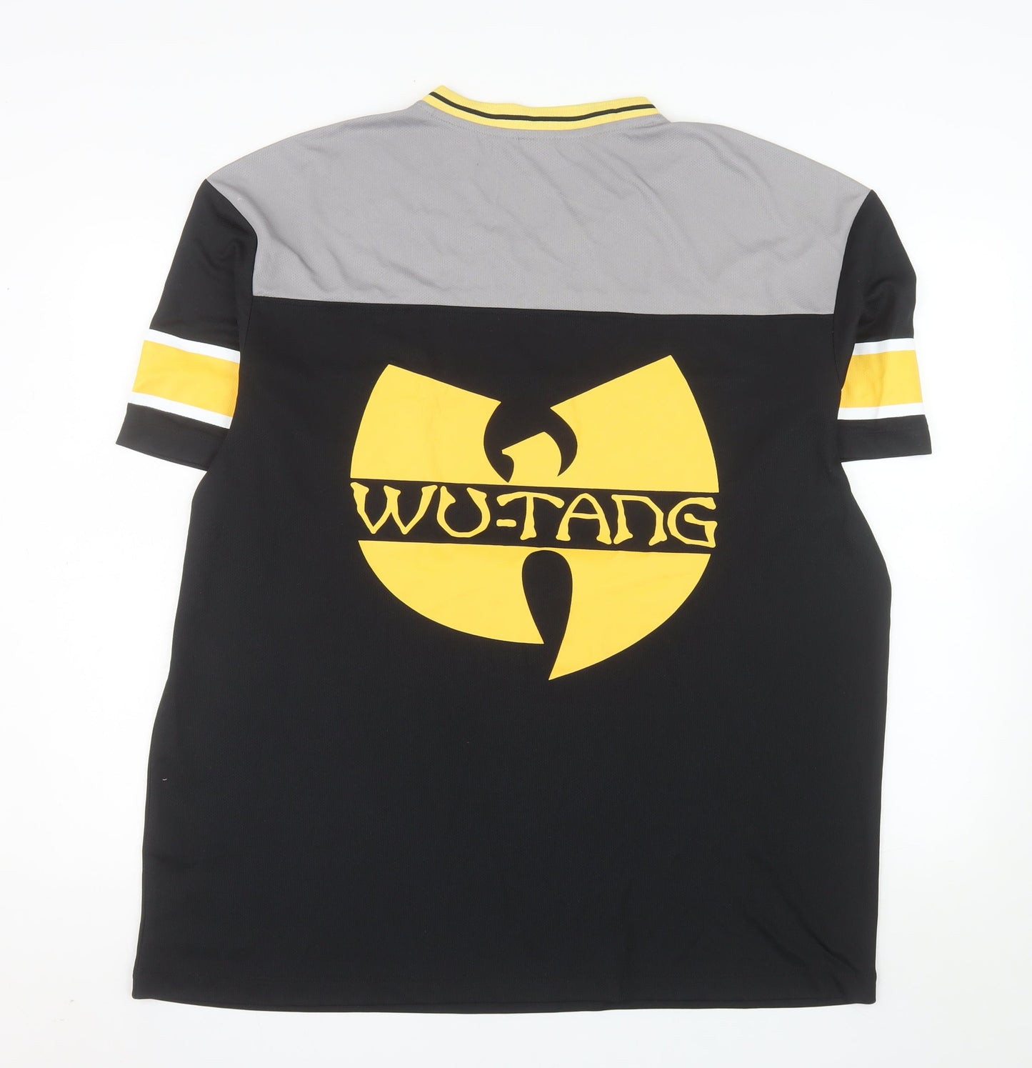 Wu-Tang Men’s 2XL Black V-Neck Band Graphic Colourblock T-Shirt