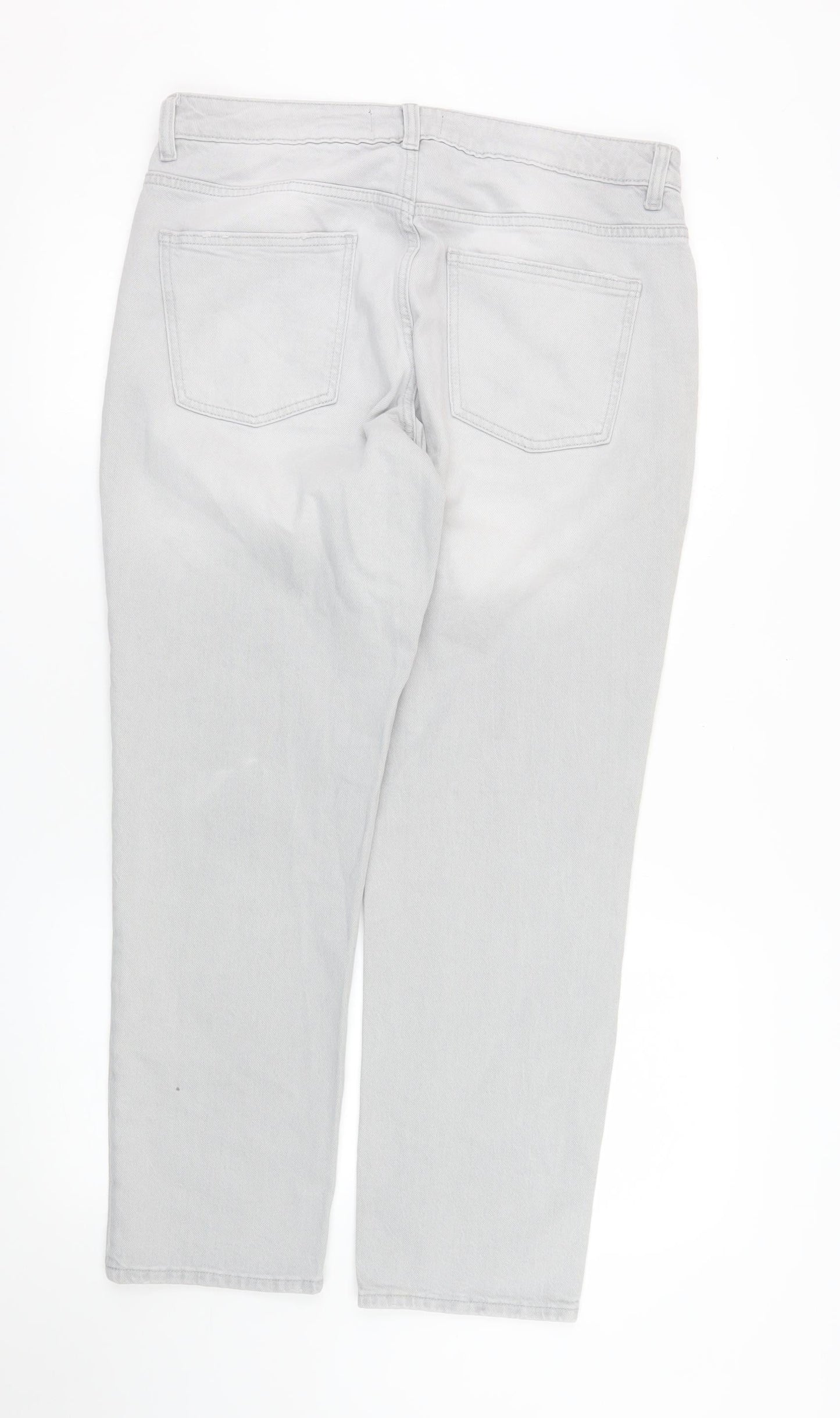 Primark Women Grey Straight Denim Jeans Size 12 Regular Fit