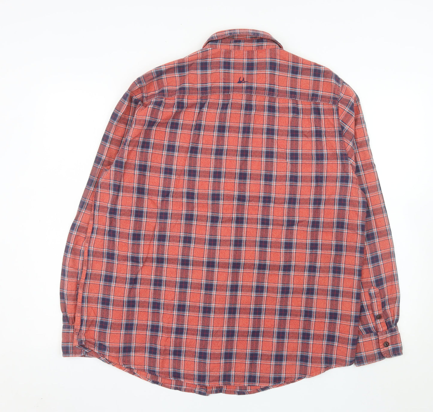 Mantaray Men's Red Check Flannel Button-Up Shirt Size L Long Sleeve