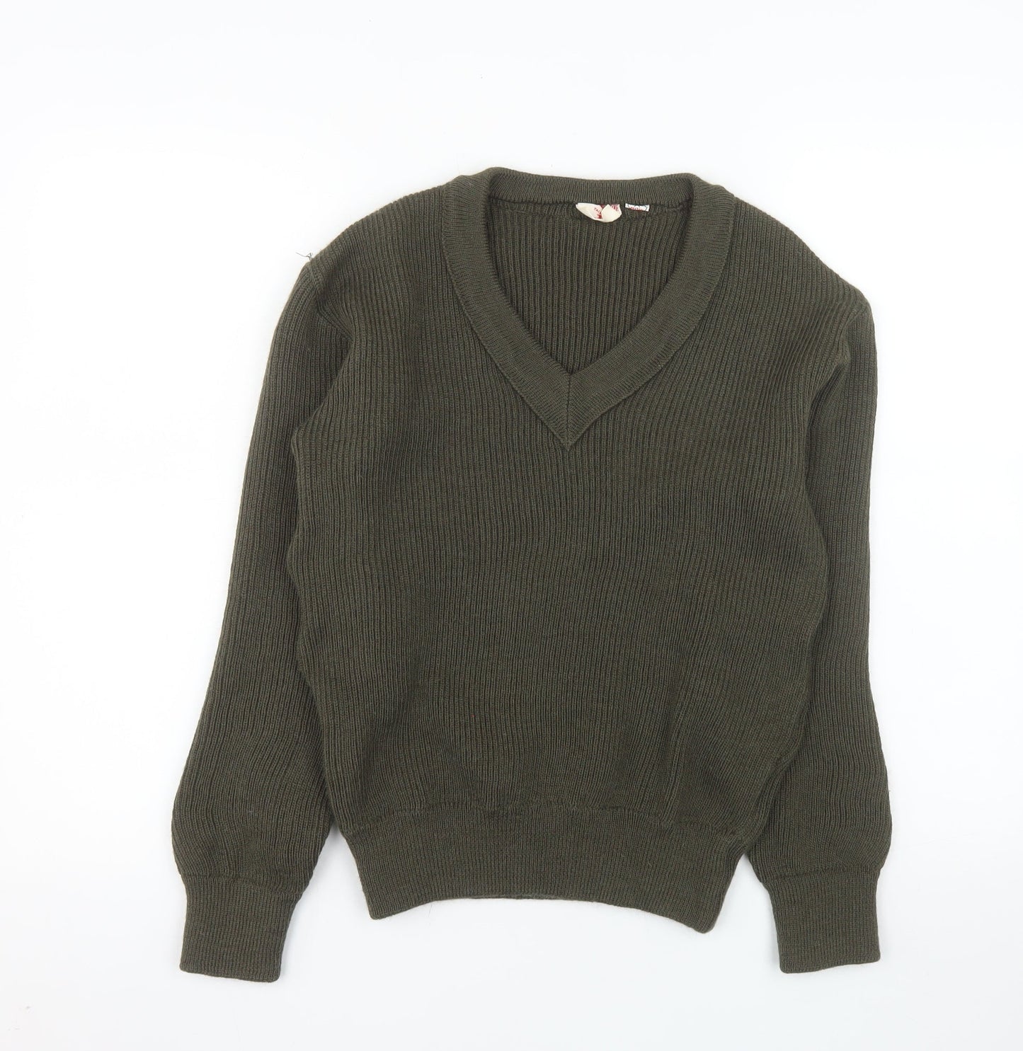 Fabre Granier Men’s Green Wool V-Neck Jumper Size S