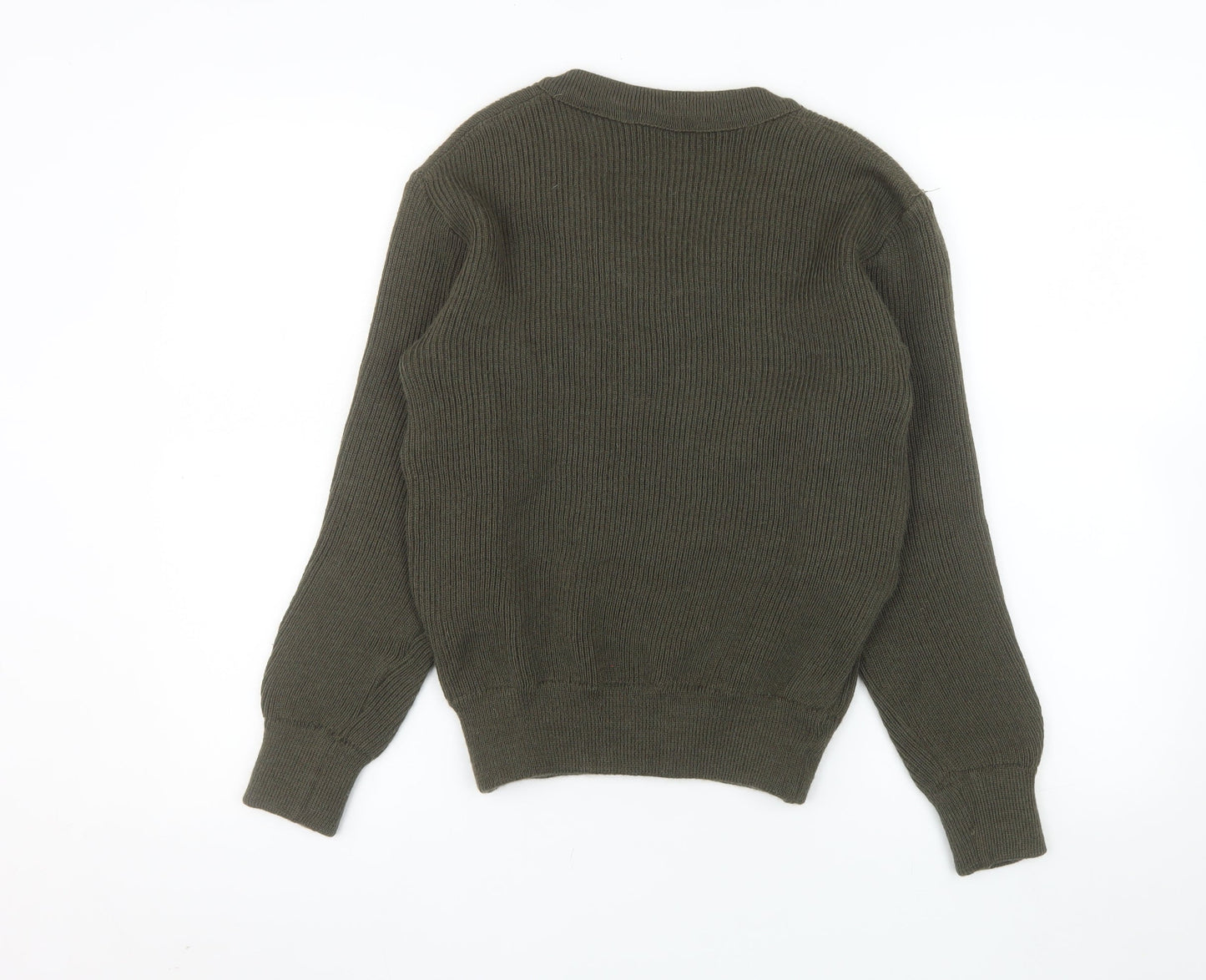 Fabre Granier Men’s Green Wool V-Neck Jumper Size S