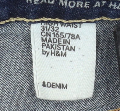H&M Men Blue Straight Fit Jeans 31x32 Regular Denim High Waist