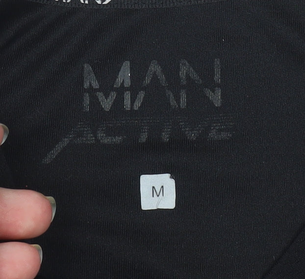MAN Active Men's Black Medium Athletic T-Shirt Lightweight