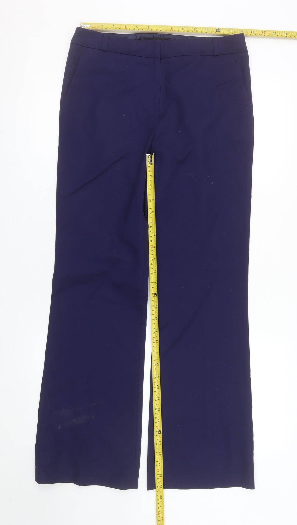 Savida Women's Blue Dress Pants Size 10 Straight Leg Cotton Blend