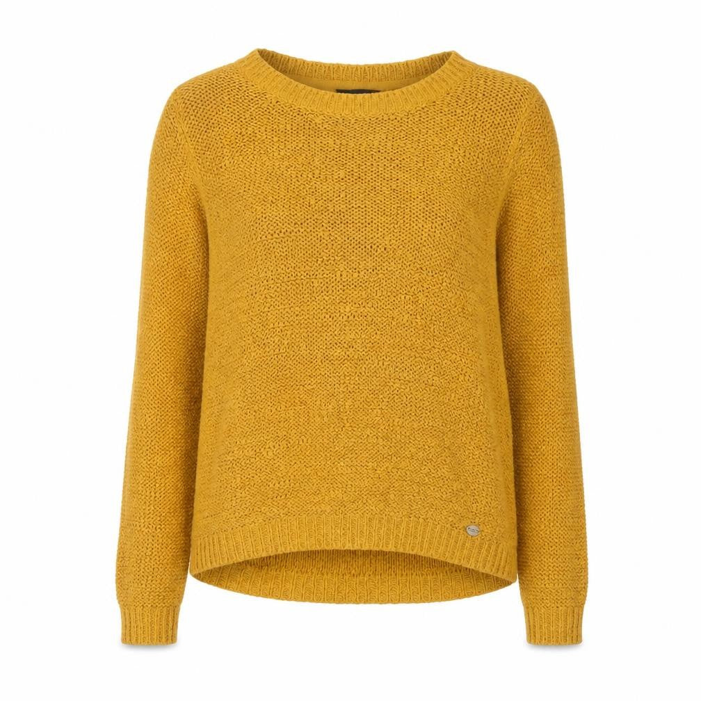 ONLY Women Yellow Chunky-Knit Pullover Jumper Size S