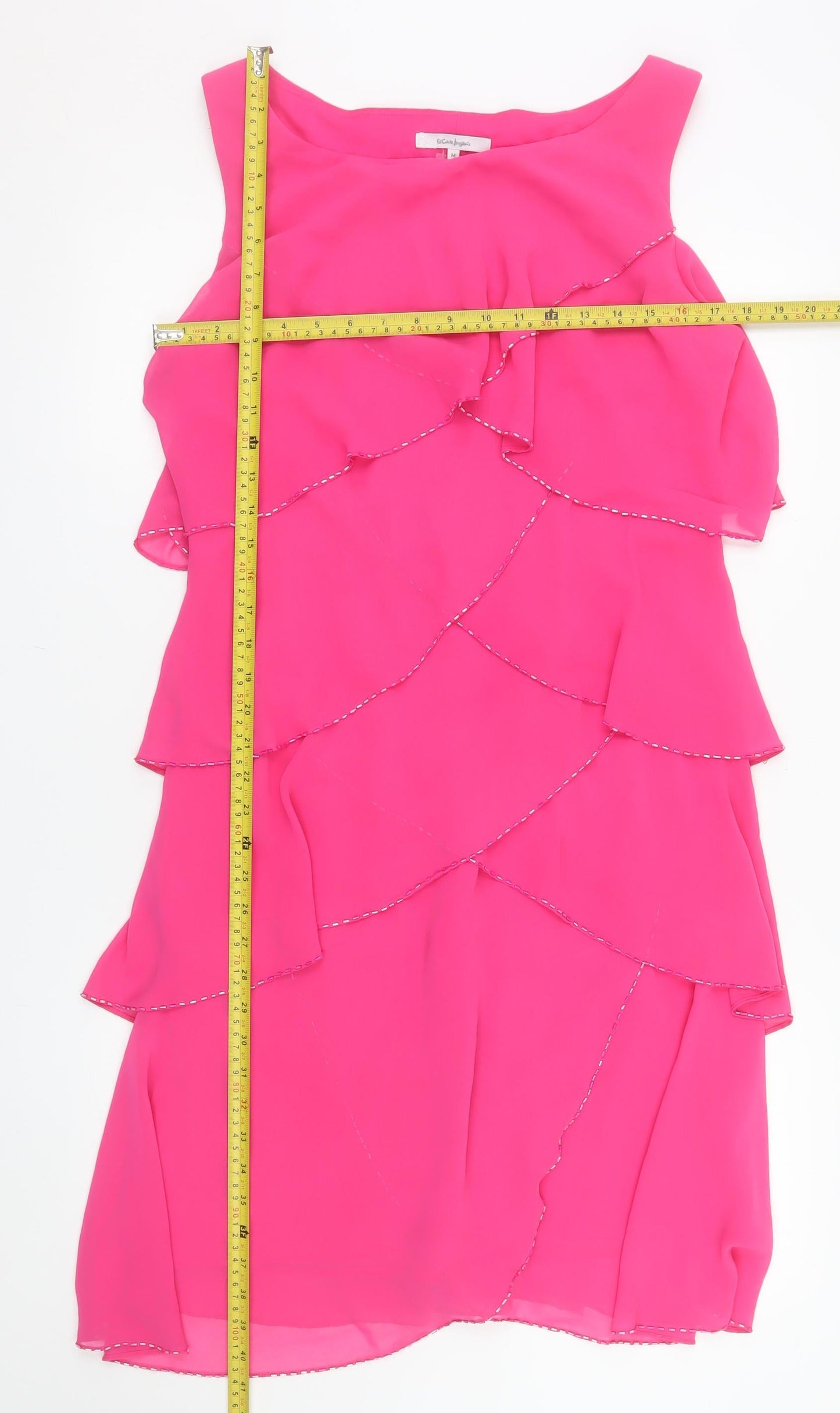 El Corte Ingles Womens Pink Short Sleeveless Shift Dress M