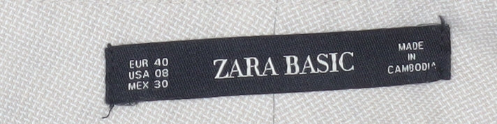 Zara Women Beige Cropped Slim Trousers Size 12