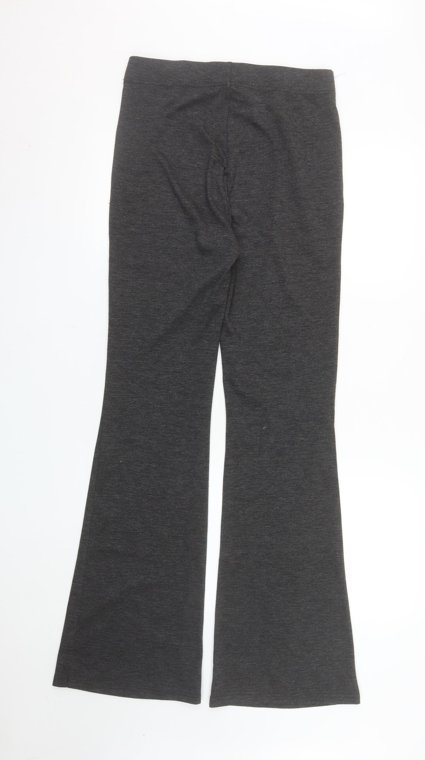 Stradivarius Women's Grey Flared Leggings Size 10 Stretch Cotton