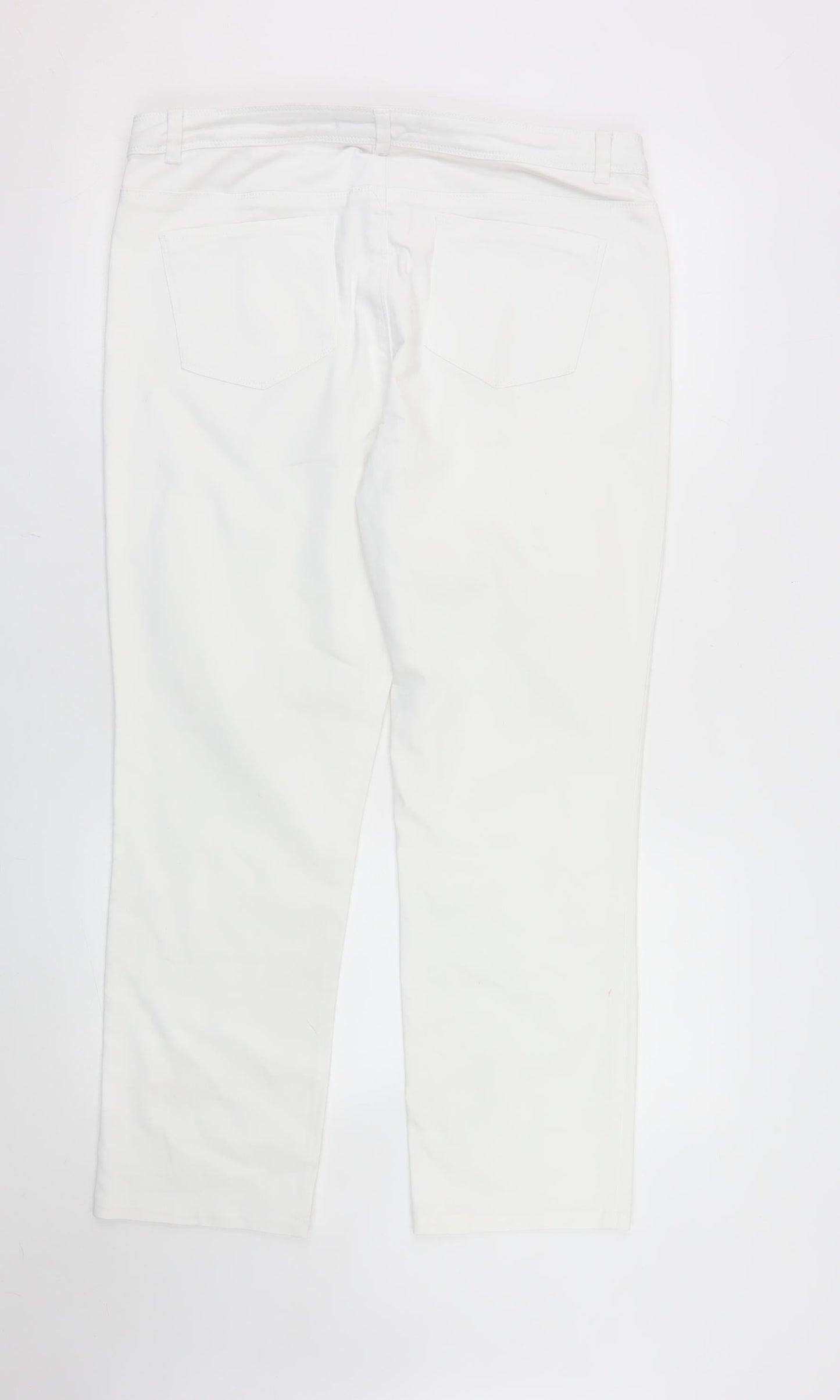 Dunnes Stores Womens White Straight Jeans Size 16 Regular Fit