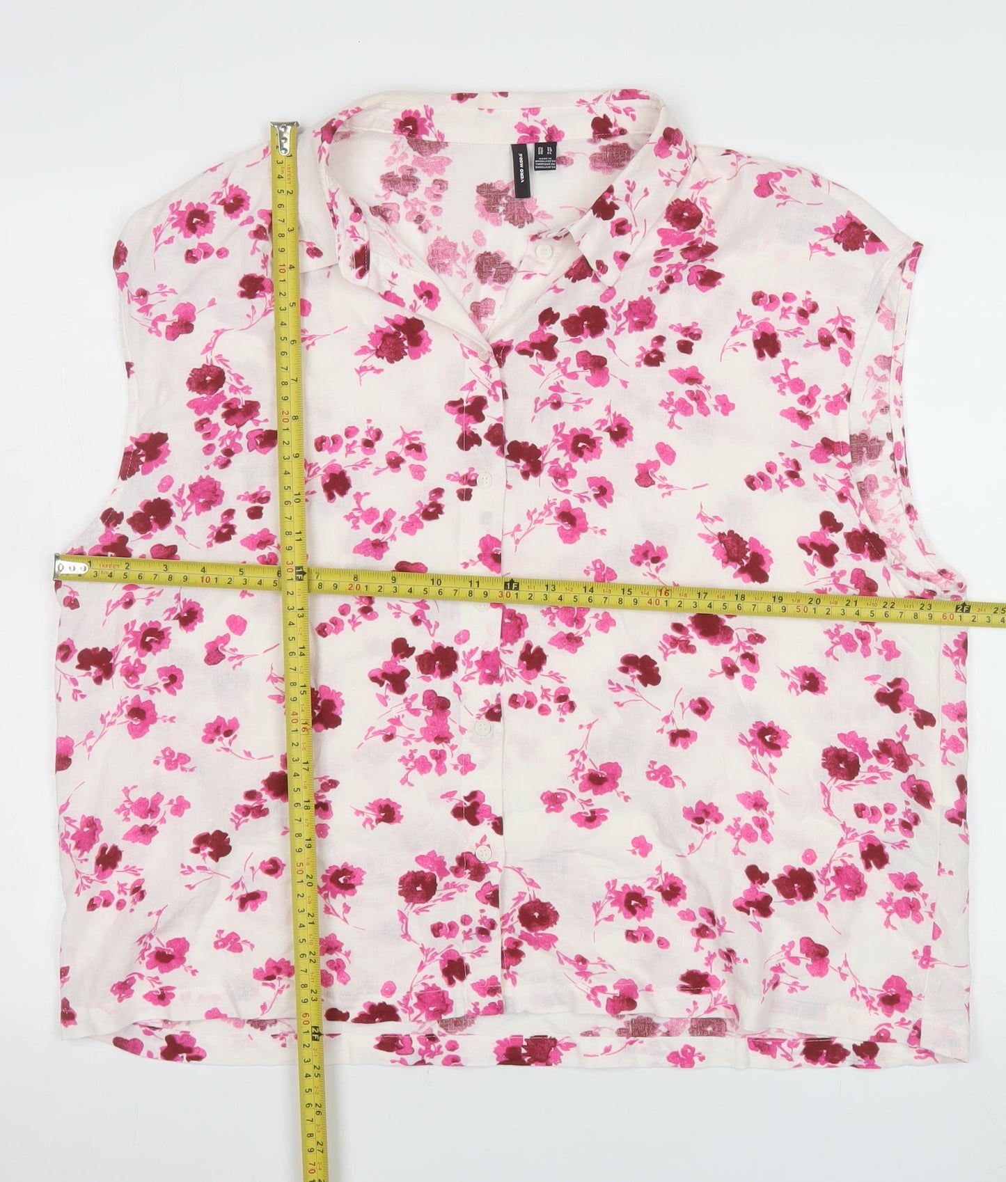 Vero Moda Women's Multicoloured Floral Linen Blouse XL