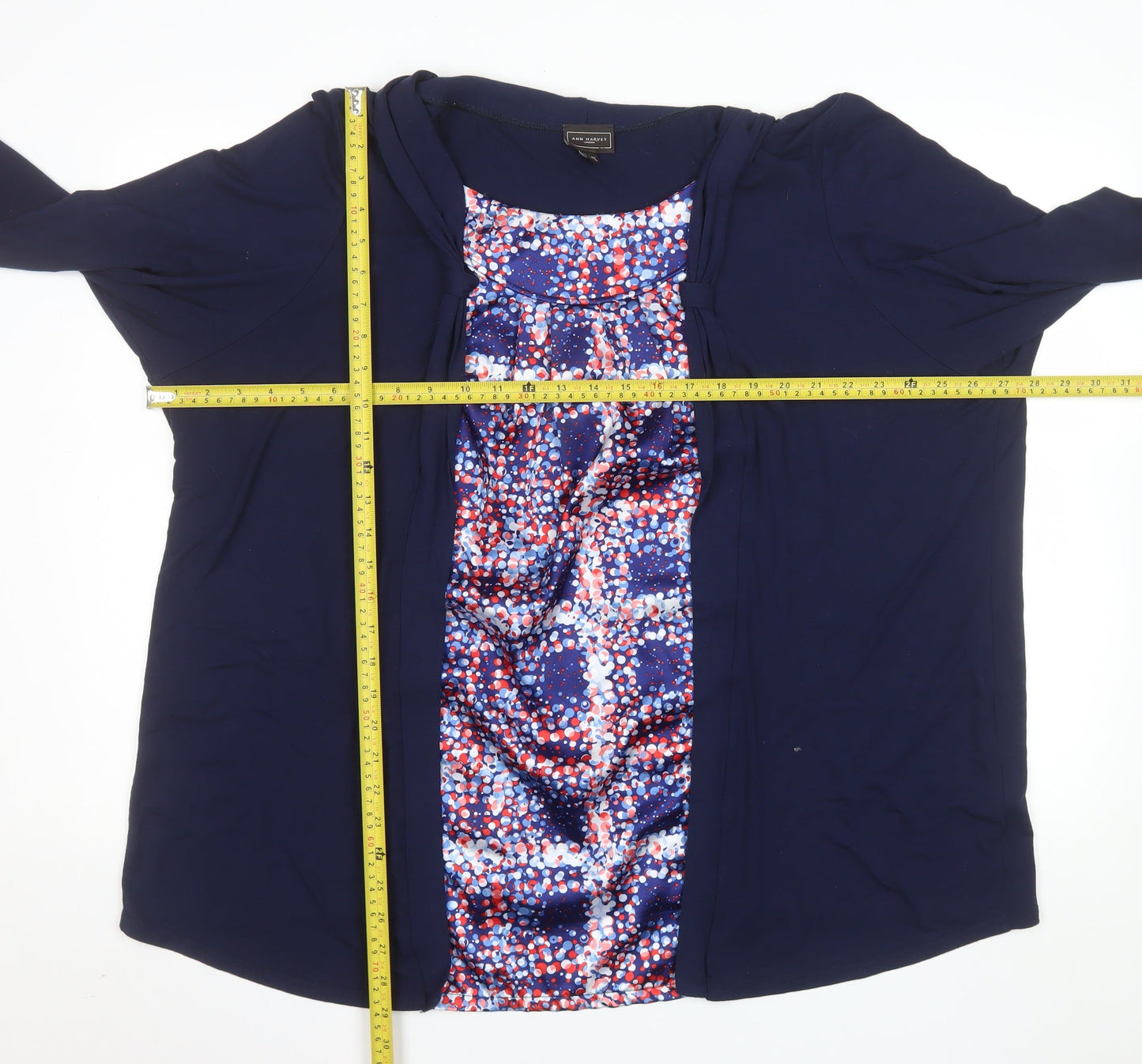 Ann Harvey Women’s Blue Abstract Tunic Blouse Size 24 Plus