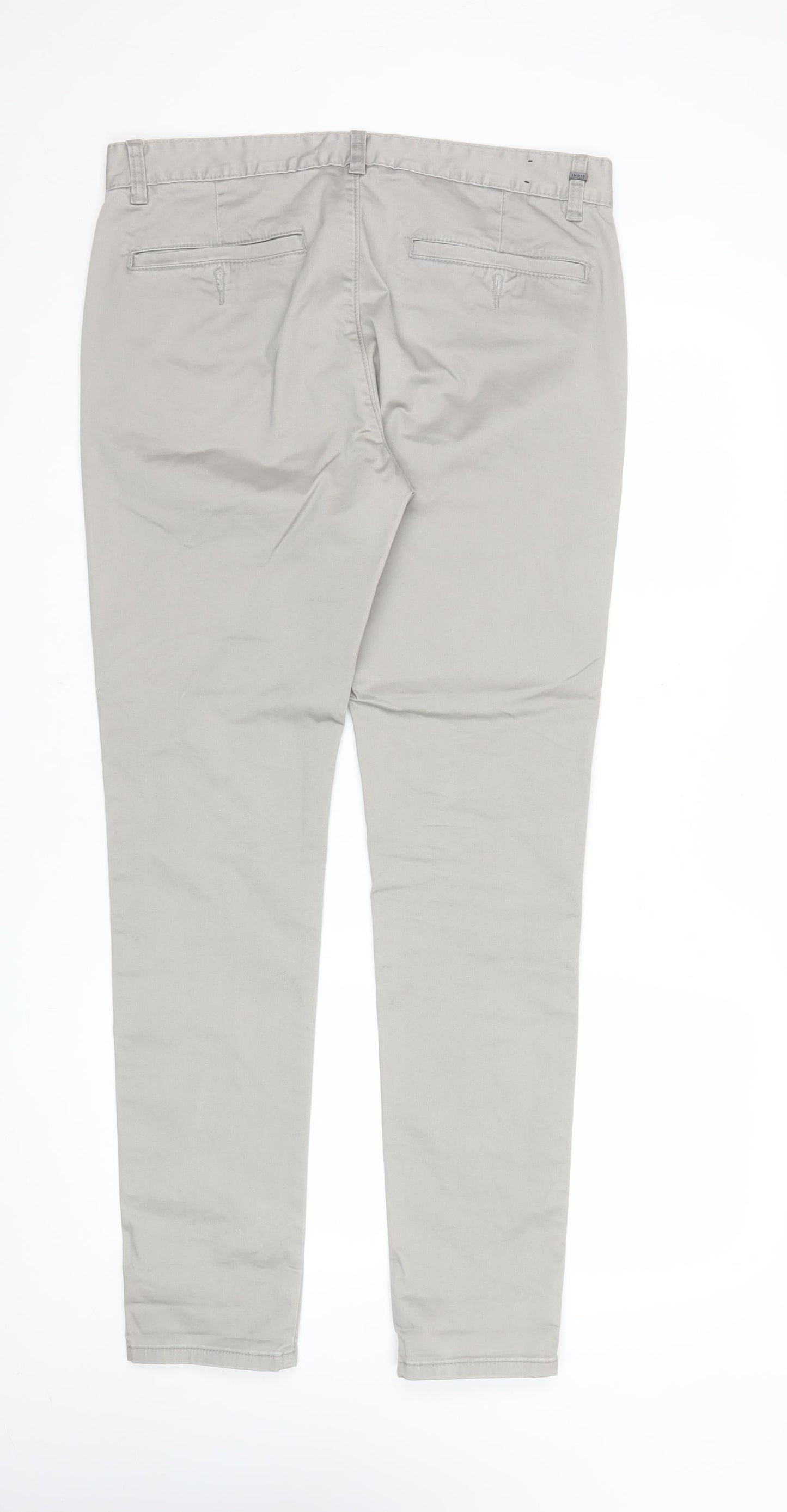 Industrie Men Beige Slim Fit Chino Trousers Size 32