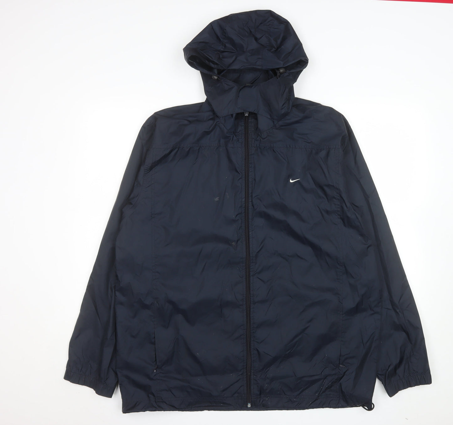 Nike Men's Blue Lightweight Hooded Windbreaker Jacket L