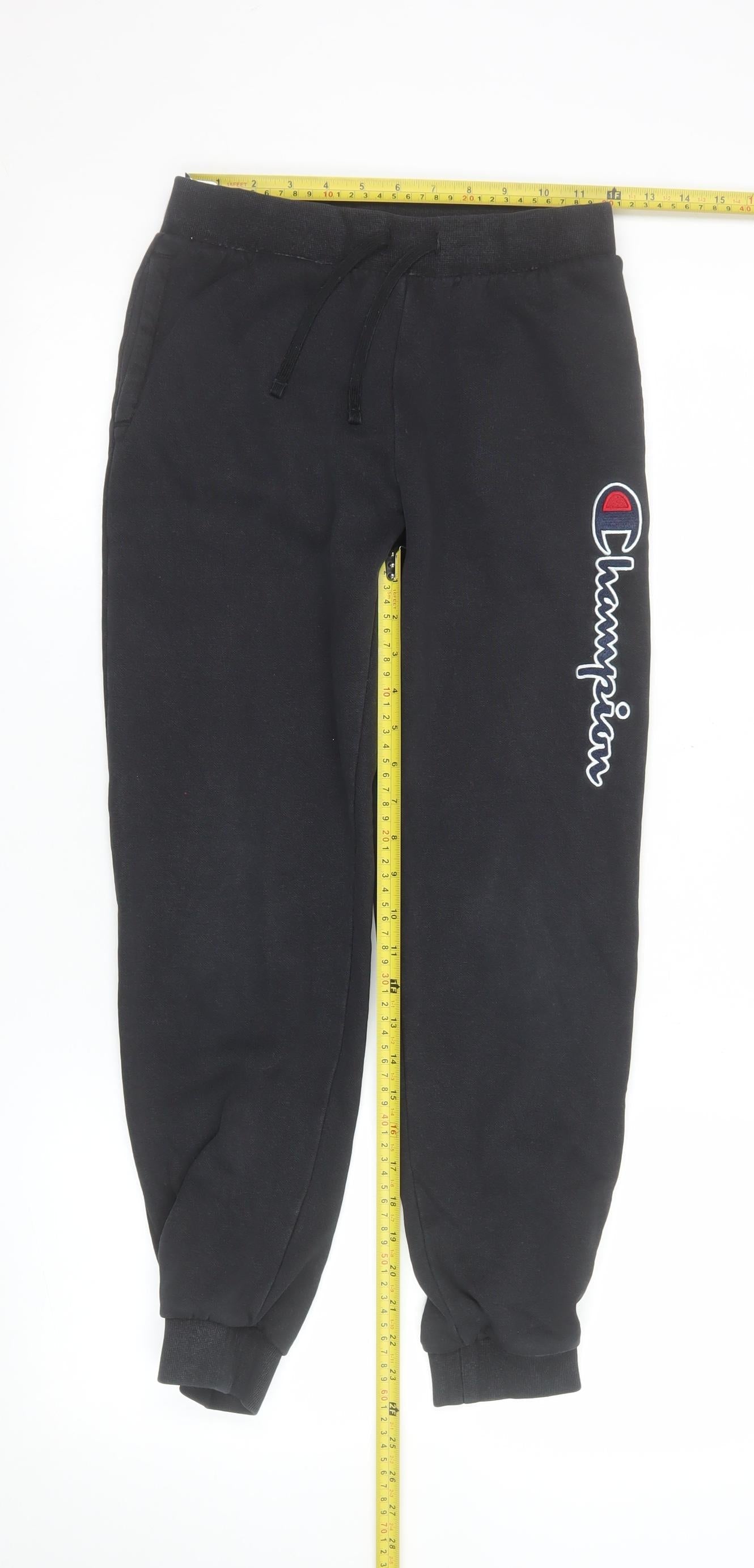 Champion Boys Black Jogger Trousers 11-12 Years Fleece Lined Activewear