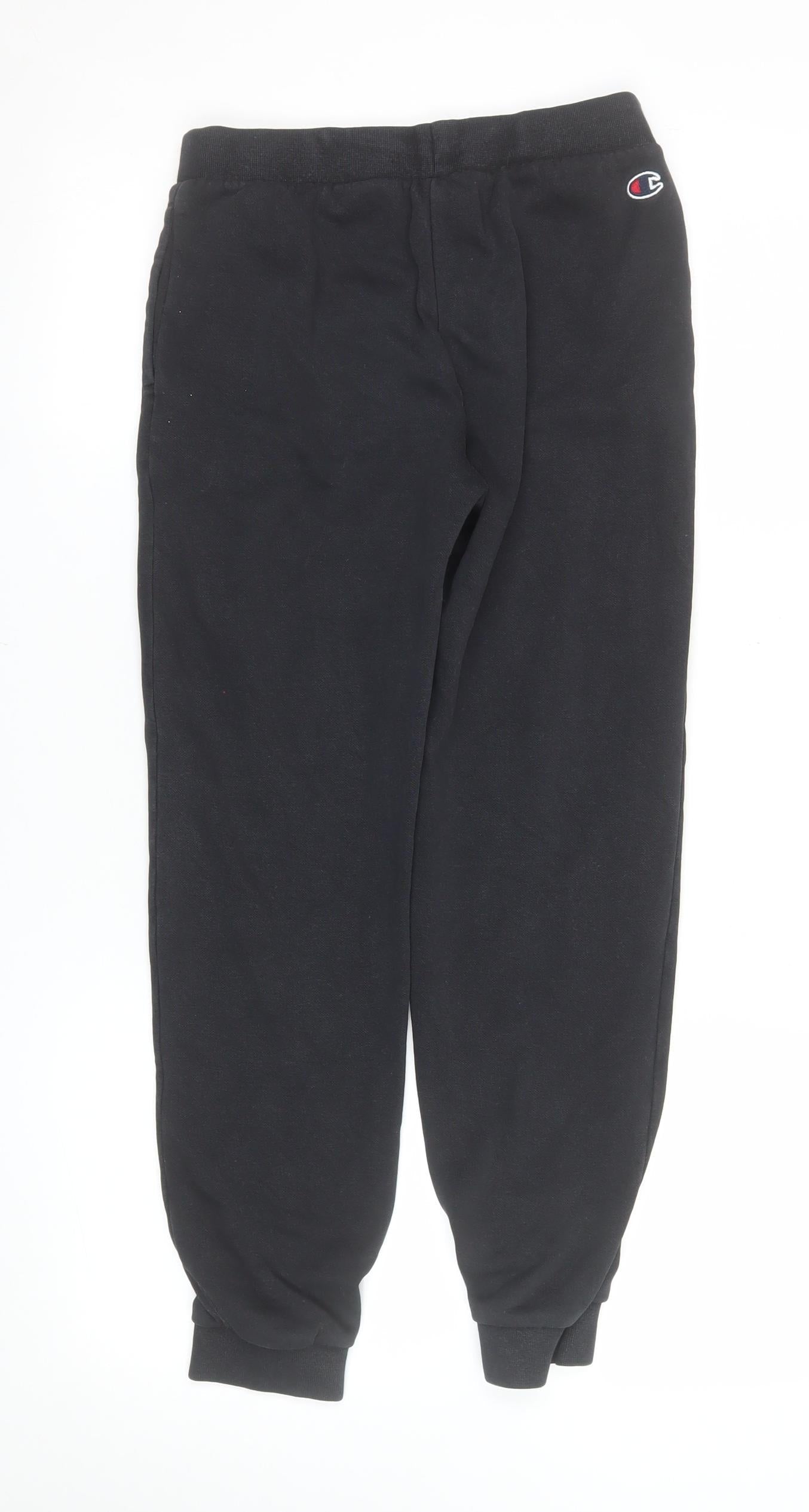 Champion Boys Black Jogger Trousers 11-12 Years Fleece Lined Activewear