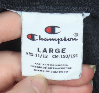 Champion Boys Black Jogger Trousers 11-12 Years Fleece Lined Activewear