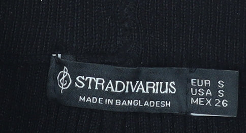 Stradivarius Women's Black Wide-Leg Knit Trousers Size S