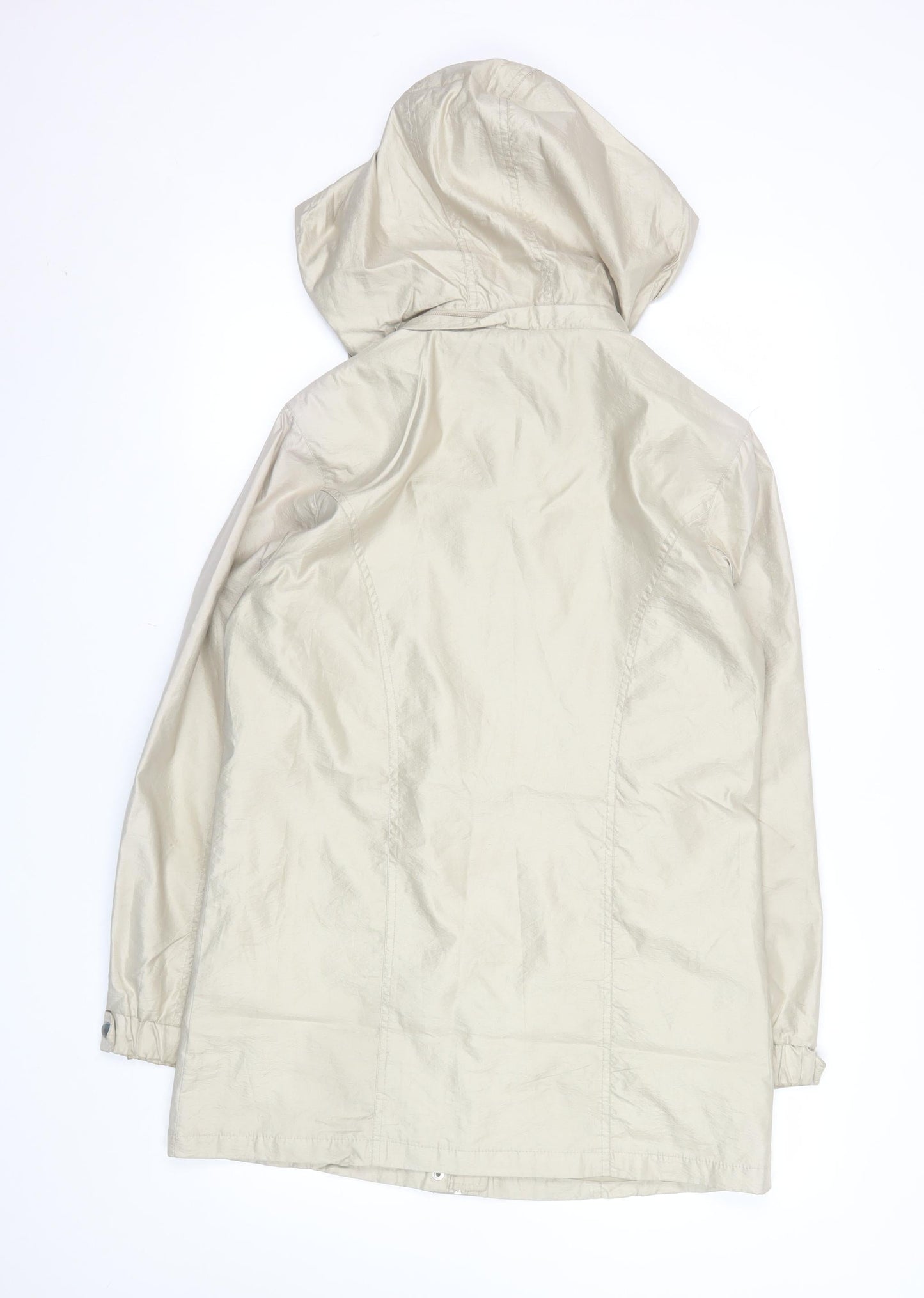 Finesse Women’s Beige Hooded Anorak Jacket Size 10 Water Resistant