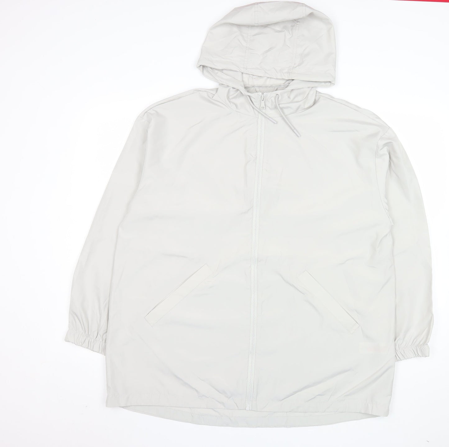 Primark Cares Women's White Hooded Lightweight Rain Jacket M