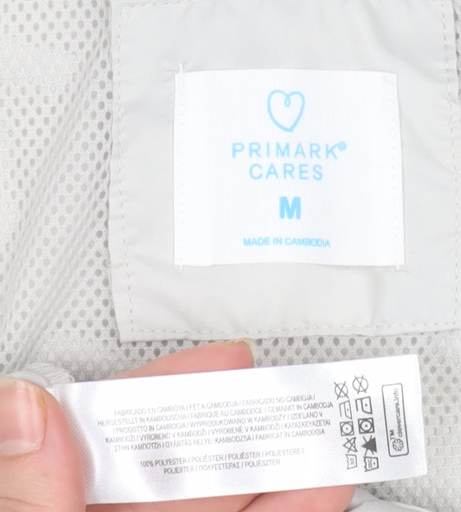 Primark Cares Women's White Hooded Lightweight Rain Jacket M