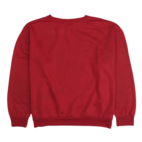 Disney Women Red Mickey Mouse Pullover Sweatshirt Size L 14/16