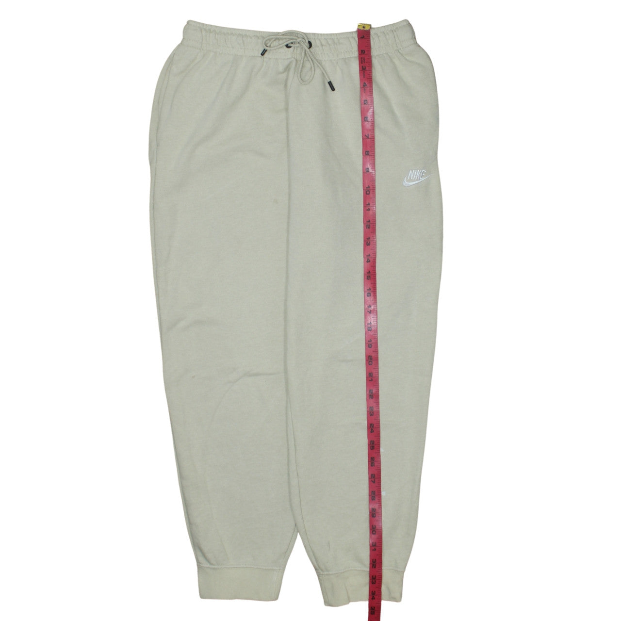 Nike Men's Beige Jogger Sweatpants M Cotton Blend Drawstring Waist