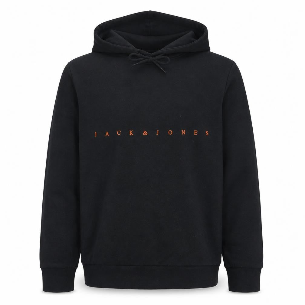 Jack & Jones Men's Black Pullover Hoodie L Classic Logo Fleece
